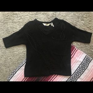 • Black Poppy Knit Top •